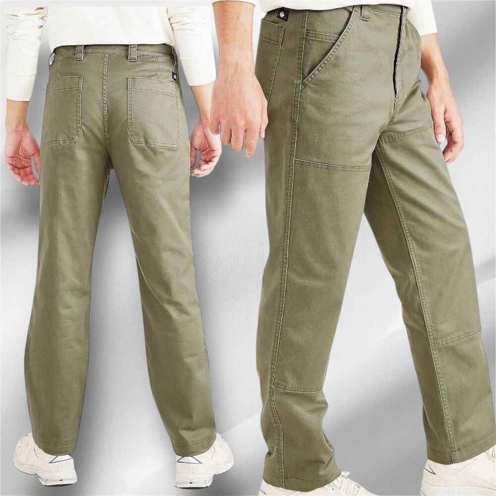 Dockers Men’s Stretch Utility Pants Straight Fit Size 32x32 Green Color